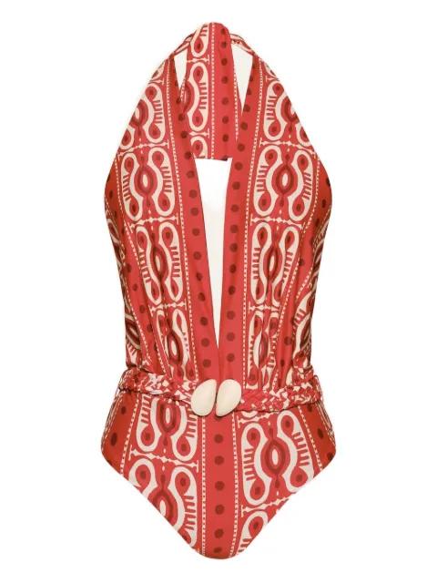 Seashell Hunting printed swimsuit by JOHANNA ORTIZ