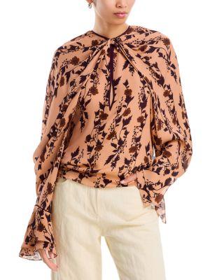 Untamed Bloom Silk Long Sleeve Top by JOHANNA ORTIZ