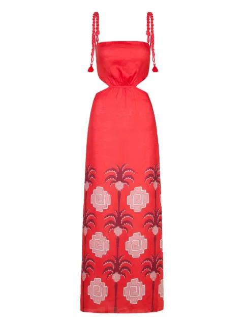 cut-out palm-tree print dress by JOHANNA ORTIZ