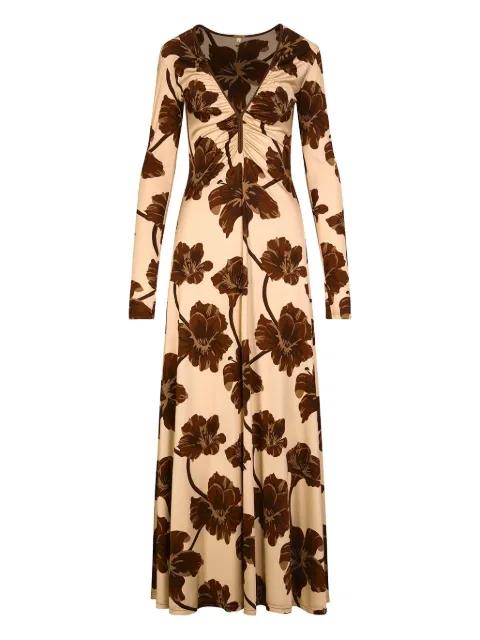 floral-print long-sleeved day dress by JOHANNA ORTIZ
