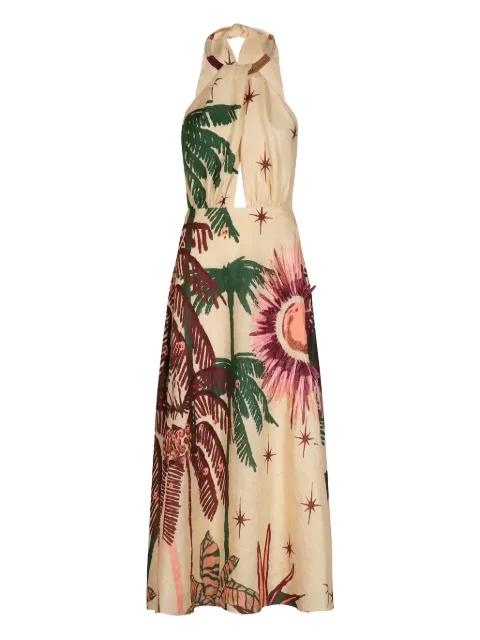 halterneck printed maxi dress by JOHANNA ORTIZ