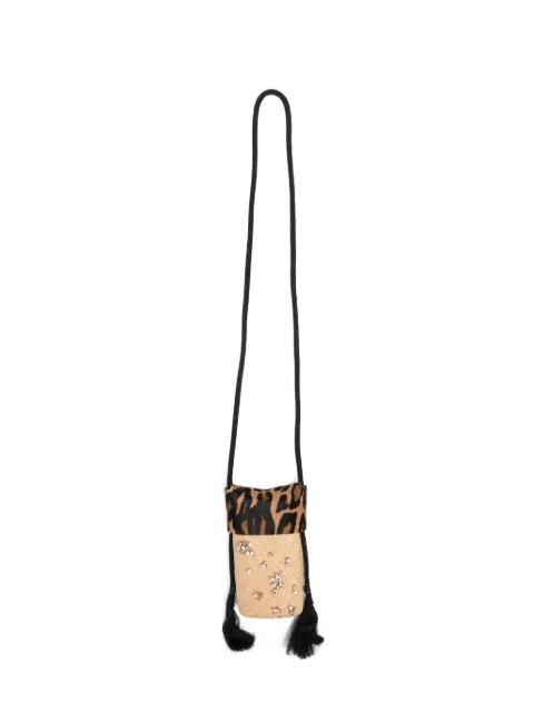 leopard-print crystal-embellished cross body bag by JOHANNA ORTIZ