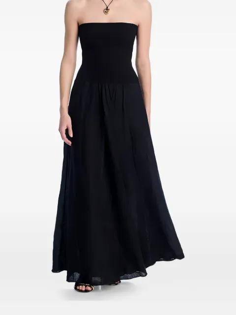 linen-cotton blend maxi A-line skirt by JOHANNA ORTIZ