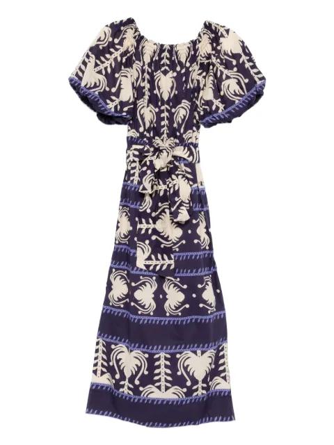 off-shoulder patterned midi dress by JOHANNA ORTIZ