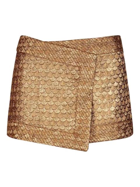 scale-pattern wrap mini skirt by JOHANNA ORTIZ
