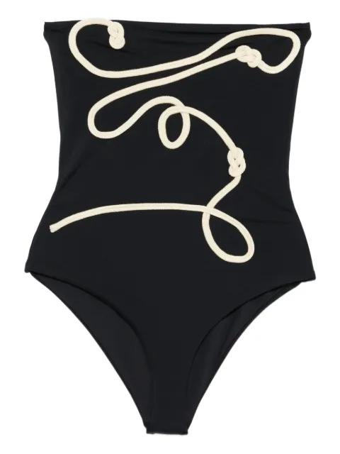 string-appliqué swimsuit by JOHANNA ORTIZ