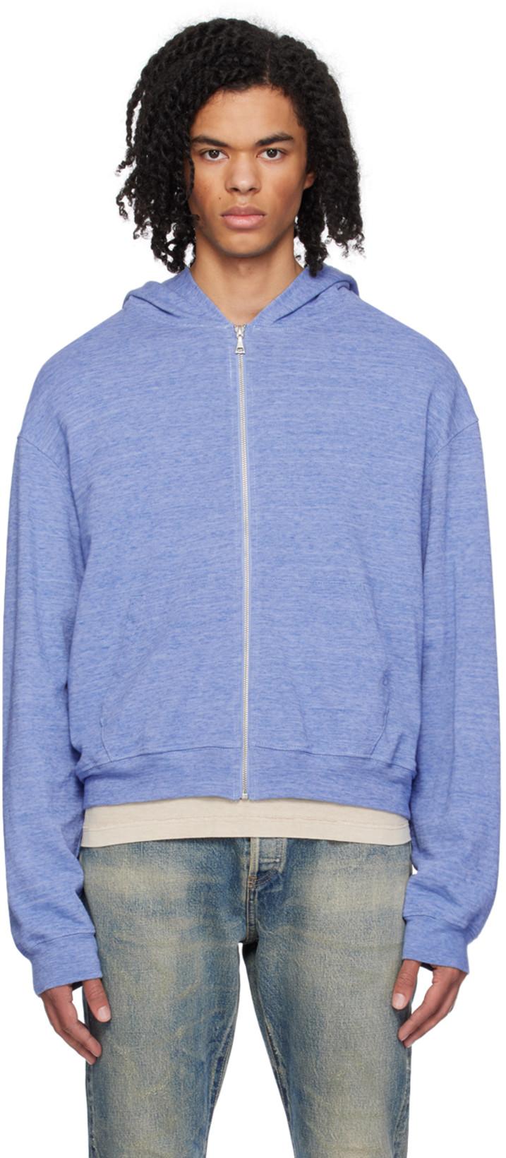 Blue Vintage Melange Hoodie by JOHN ELLIOTT