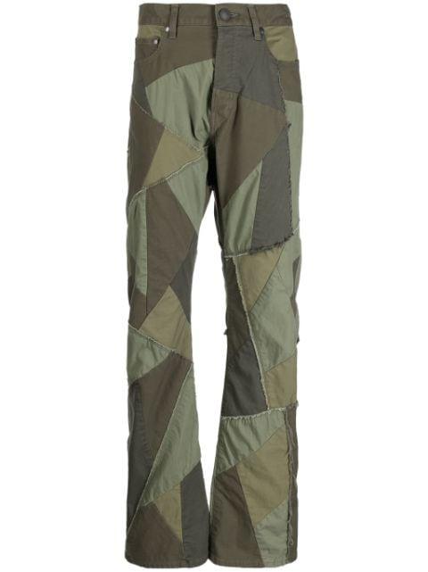 patchwork-design bootcut jeans by JOHN ELLIOTT