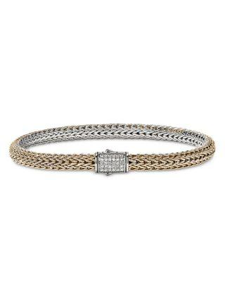 14K Bonded Gold & Sterling Silver Icon Reversible Woven Link Bracelet by JOHN HARDY