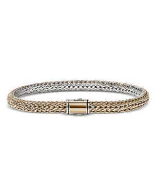 14K Yellow Bonded Gold & Sterling Silver Icon Reversible Woven Link Bracelet by JOHN HARDY