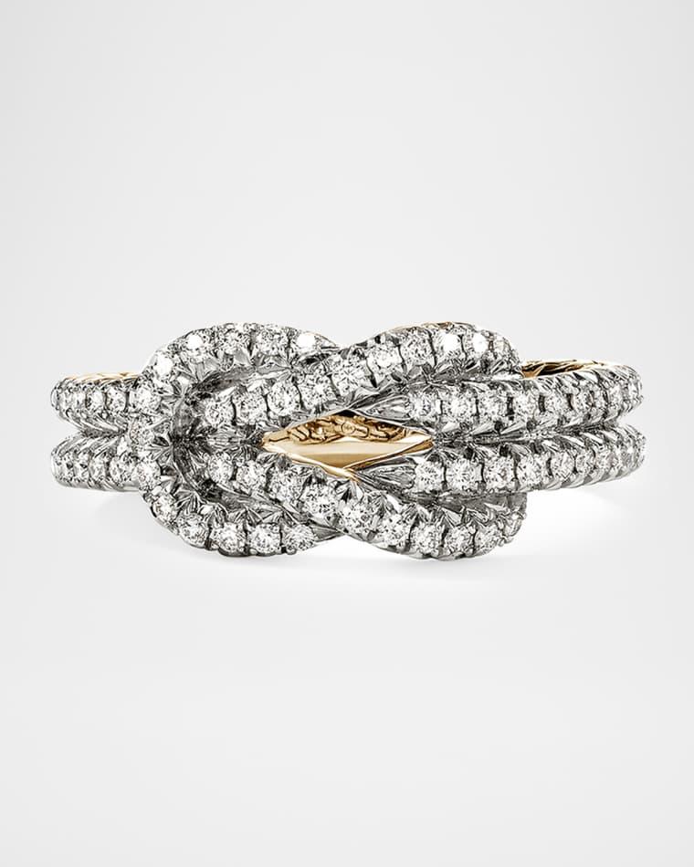 14K Yellow Gold Diamond Pave Love Knot Ring by JOHN HARDY