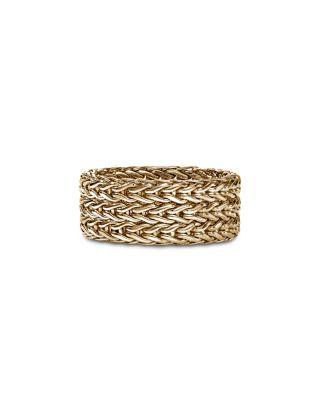 14K Yellow Gold Icon Woven Link Multirow Ring by JOHN HARDY