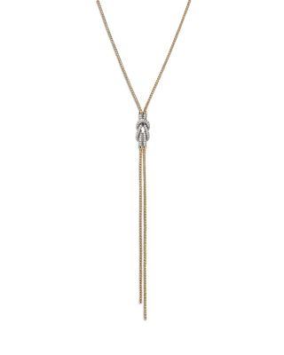14K Yellow Gold Love Knot Diamond Lariat Necklace by JOHN HARDY