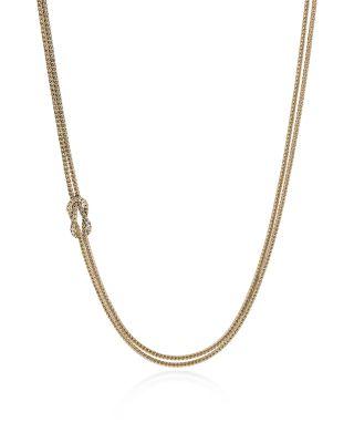 14K Yellow Gold Love Knot Double Strand Chain Necklace by JOHN HARDY