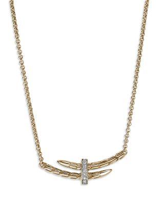 14K Yellow Gold Spear Diamond Bypass Pendant Necklace by JOHN HARDY