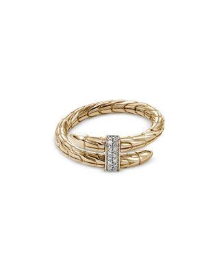 14K Yellow Gold Spear Diamond Wrap Bypass Ring by JOHN HARDY