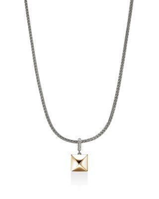14K Yellow Gold & Sterling Silver Icon Diamond Pyramid Pendant Necklace by JOHN HARDY