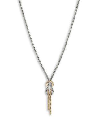 14K Yellow Gold & Sterling Silver Love Knot Y Necklace by JOHN HARDY