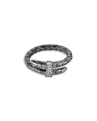 Dark Sterling Silver Spear Diamond Wrap Ring by JOHN HARDY