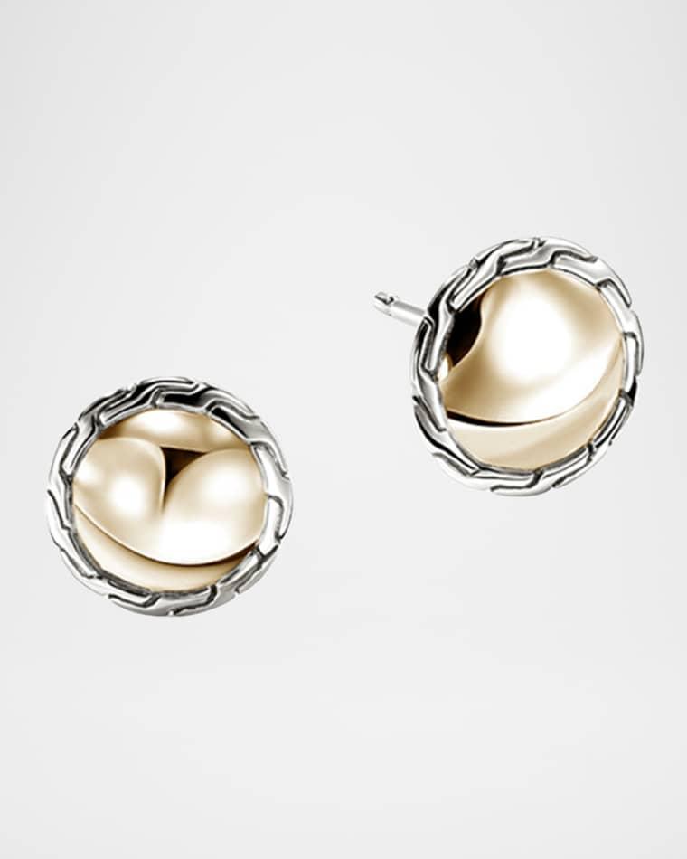 JH Essential 14K Yellow Gold and Sterling Silver Stud Earrings, 10mm by JOHN HARDY