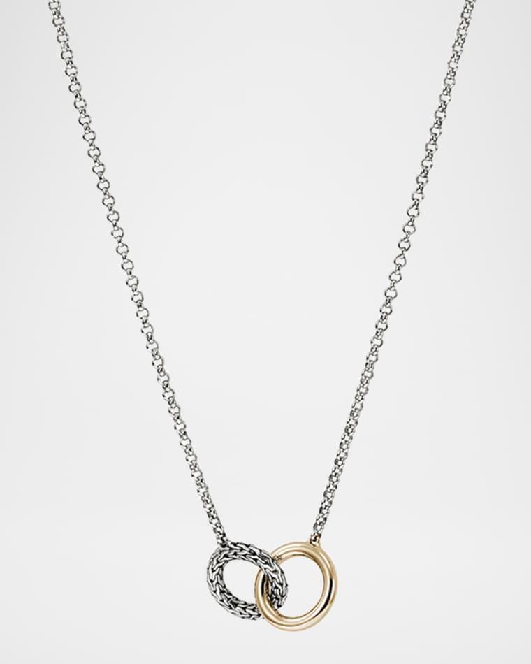 JH Essential Linked Sterling Silver and 18K Yellow Gold Necklace by JOHN HARDY