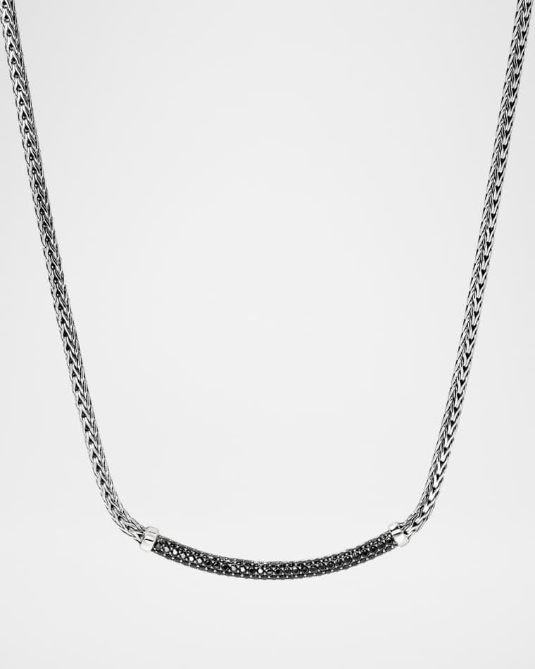 JH Essential Sterling Silver Black Sapphire Pave Station Necklace, 2.5mm by JOHN HARDY