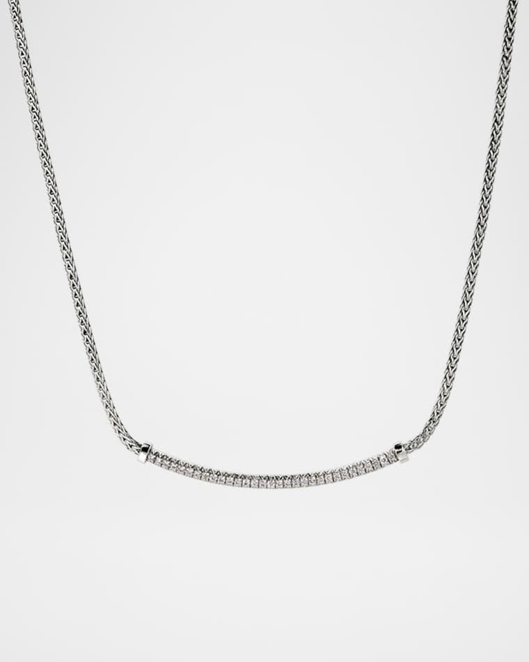 JH Essential Sterling Silver Diamond Pave Necklace, 1.8mm by JOHN HARDY