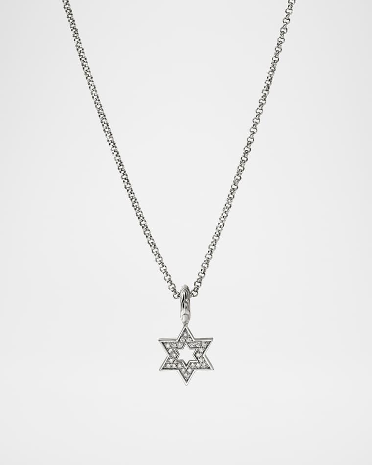JH Essential Sterling Silver Diamond Star of David Necklace, 1.5mm, 18"L by JOHN HARDY