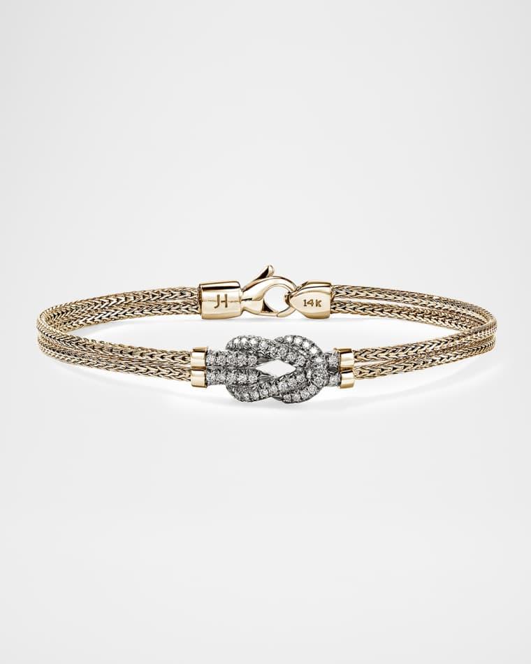 Love Knot Diamond and 14K Yellow Gold Chain Bracelet, 3.6mm by JOHN HARDY