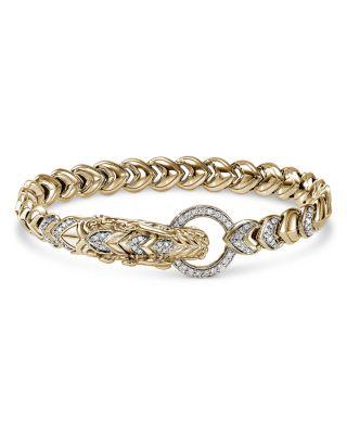 Men's 14K Yellow Gold Naga Diamond & Blue Sapphire Dragon Link Bracelet by JOHN HARDY