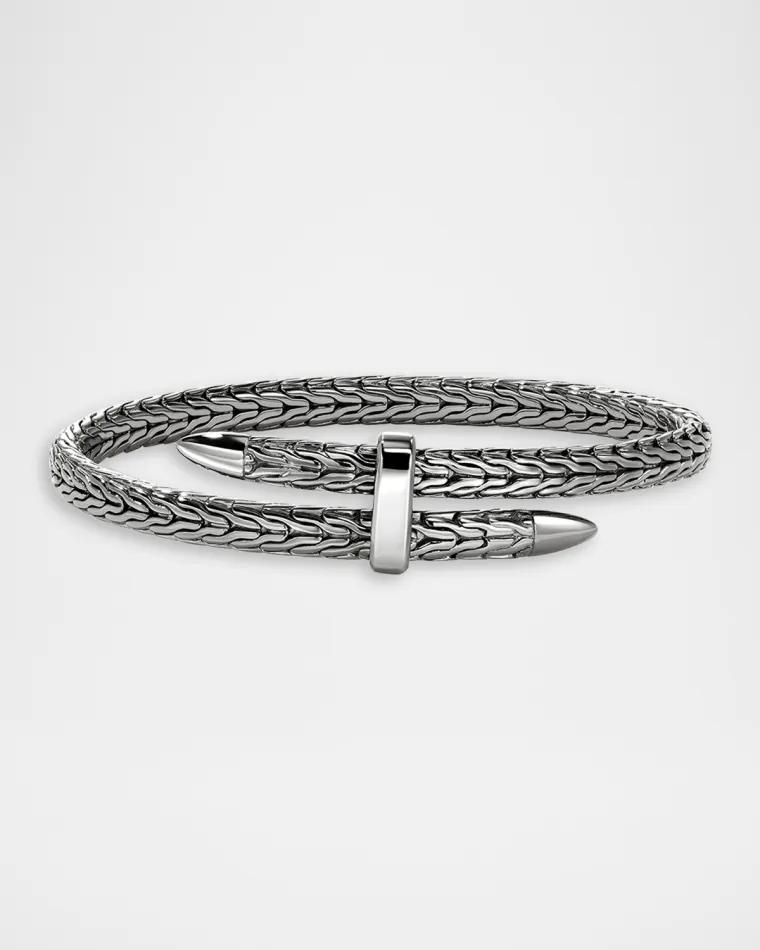 Men's Dark Sterling Silver Spear Flex Cuff Bracelet, 5.5mm by JOHN HARDY