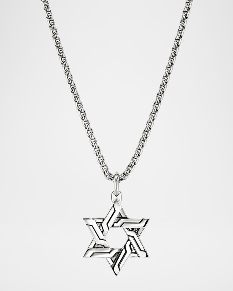 Men's Icon 50 Sterling Silver Star of David Pendant Necklace, 2.7mm by JOHN HARDY