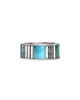 Men's Sterling Silver Carved Chain Mixed Stone Band by JOHN HARDY
