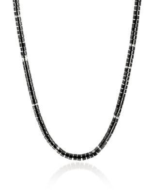 Men's Sterling Silver Heishi Onyx Rondelle Necklace by JOHN HARDY