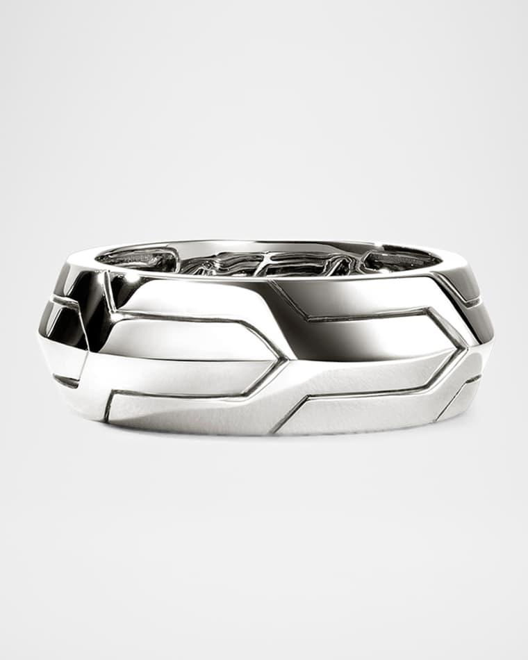 Men's Sterling Silver Icon 50 Band Ring, 9mm by JOHN HARDY