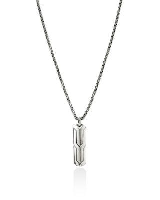 Men's Sterling Silver Icon Geometric Tag Pendant Necklaces by JOHN HARDY