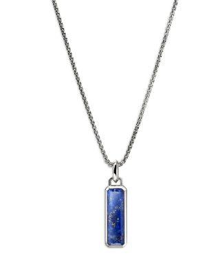 Men's Sterling Silver Modern Talisman Lapis Lazuli Pendant Necklace by JOHN HARDY
