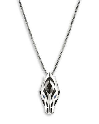 Men's Sterling Silver Naga Blue Sapphire Pendant Necklace by JOHN HARDY