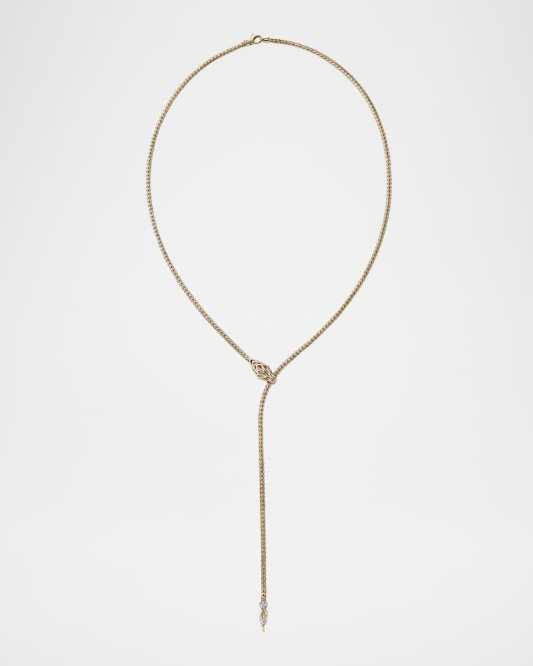 Naga 14K Yellow Gold Lariat Necklace with Diamonds, 2.5mm by JOHN HARDY