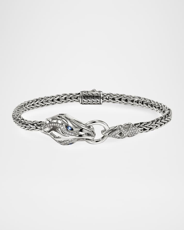 Naga Sterling Silver Chain Bracelet with Diamonds and Sapphires, 4.4mm by JOHN HARDY