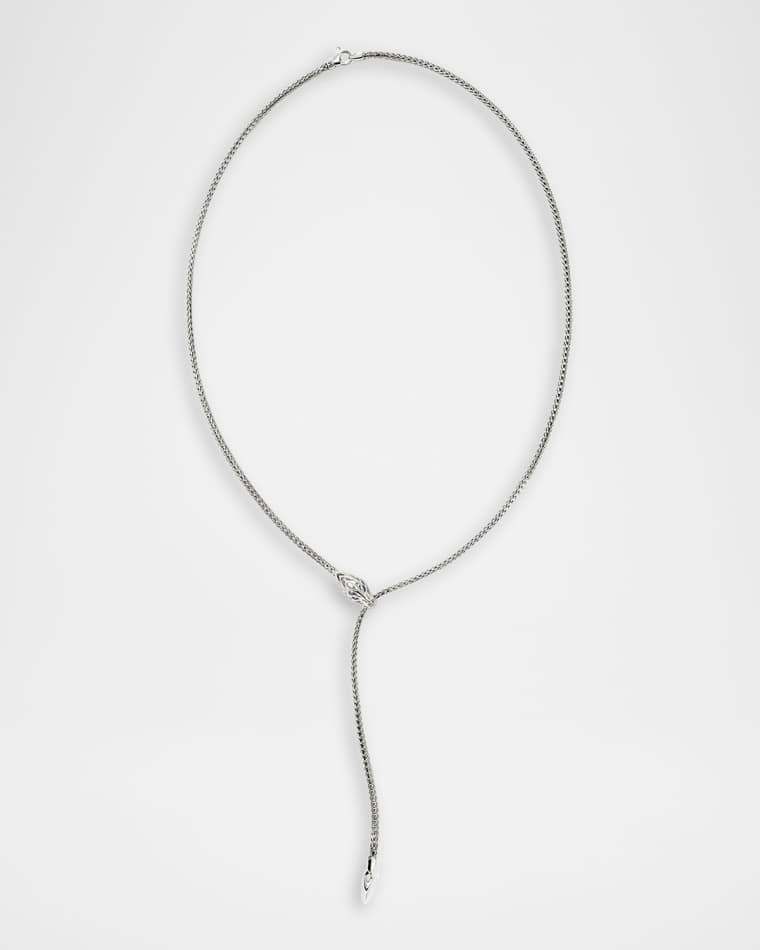 Naga Sterling Silver Lariat Necklace with Blue Sapphires, 2.5mm by JOHN HARDY