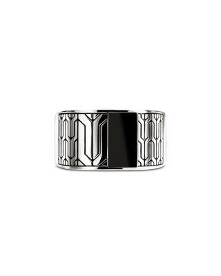 Sterling Silver Black Onyx Icon 50 Signet Ring by JOHN HARDY