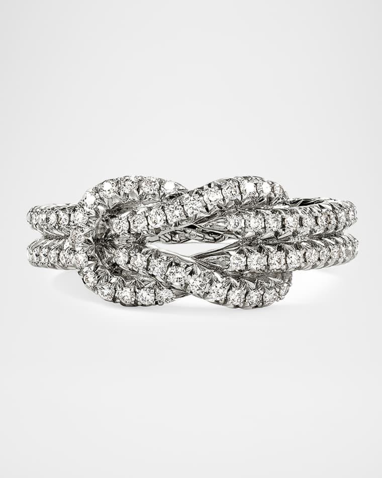 Sterling Silver Diamond Pave Love Knot Ring by JOHN HARDY