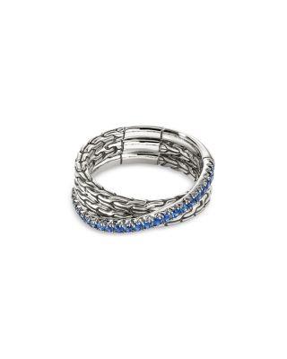 Sterling Silver Essentials Blue Sapphire Pav&eacute; Crossover Ring by JOHN HARDY