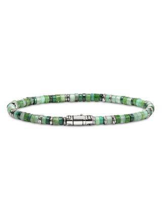 Sterling Silver Heishi Green Multi Stone Bead Bracelet by JOHN HARDY