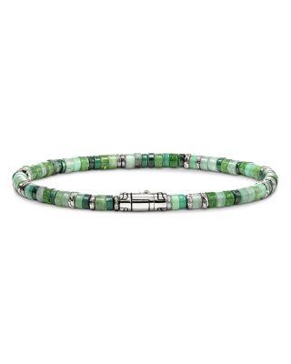 Sterling Silver Heishi Multi Green Stone Bead Bracelet by JOHN HARDY