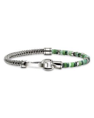 Sterling Silver Heishi Multi Green Stone Bracelet by JOHN HARDY