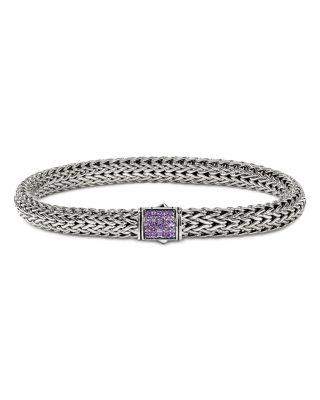 Sterling Silver Icon Amethyst Woven Link Bracelet by JOHN HARDY