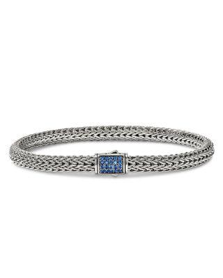 Sterling Silver Icon Blue Sapphire Pav&eacute; Woven Chain Link Bracelet by JOHN HARDY