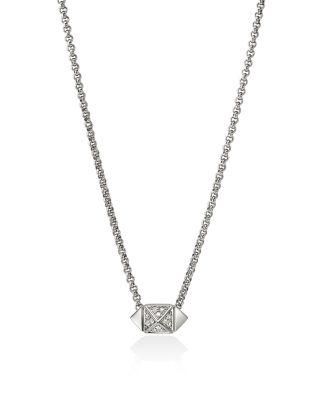 Sterling Silver Icon Diamond Pyramid Pendant Necklace by JOHN HARDY